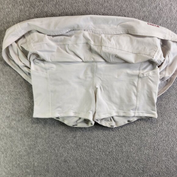 Lululemon Skort Womens 6 White Pace Rival Skirt Owasso Oklahoma Cheer Leading - Picture 4 of 15